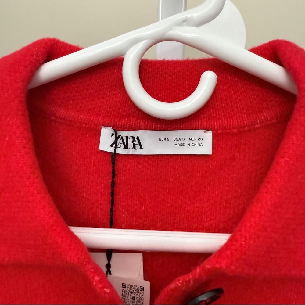 Zara women’s Red Button-Up Jacket size S new with tags - Picture 3 of 5